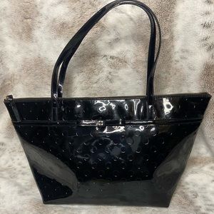Kate Spade Black Camellia Street Sophie Polka Dot Embossed Tote Bag